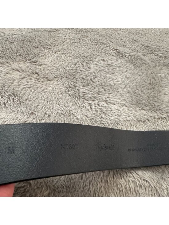 Madewell Navy Blue Leather Suede Belt Women\'s Medium Silver Buckle main image 4